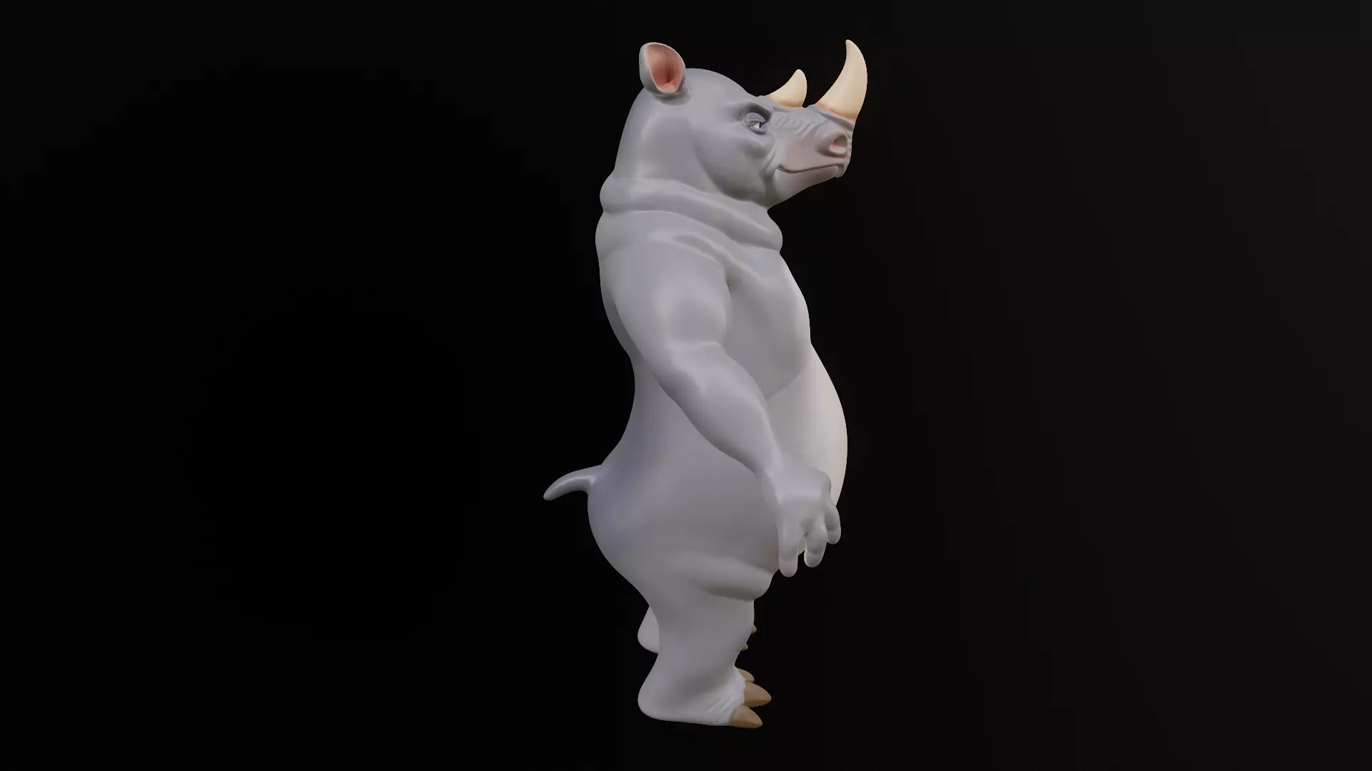 Rhino Cartoon Low-poly 3D model_10
