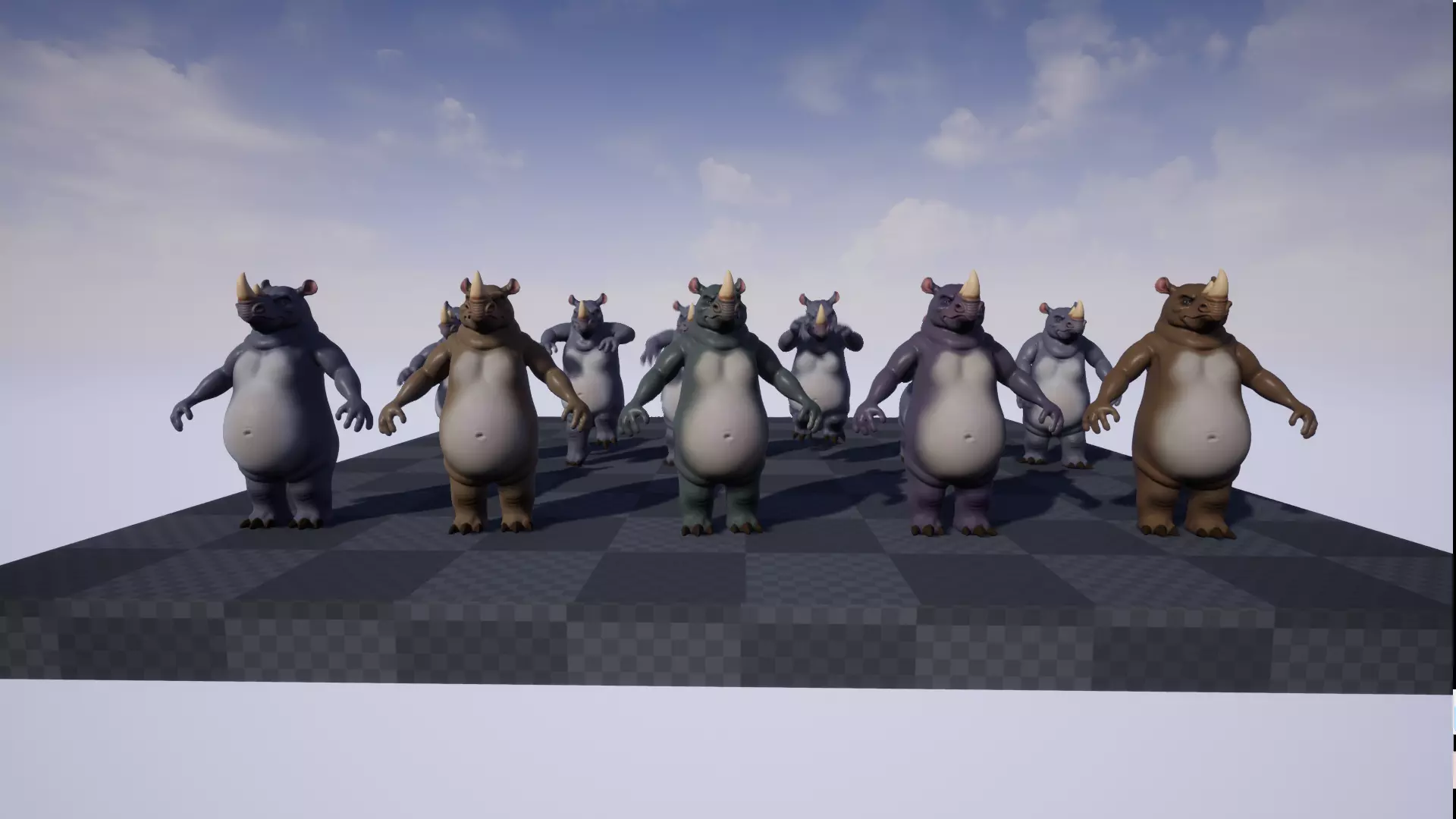 Rhino Cartoon Low-poly 3D model_26