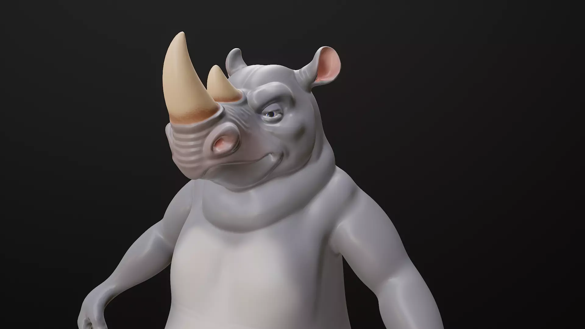 Rhino Cartoon Low-poly 3D model_15