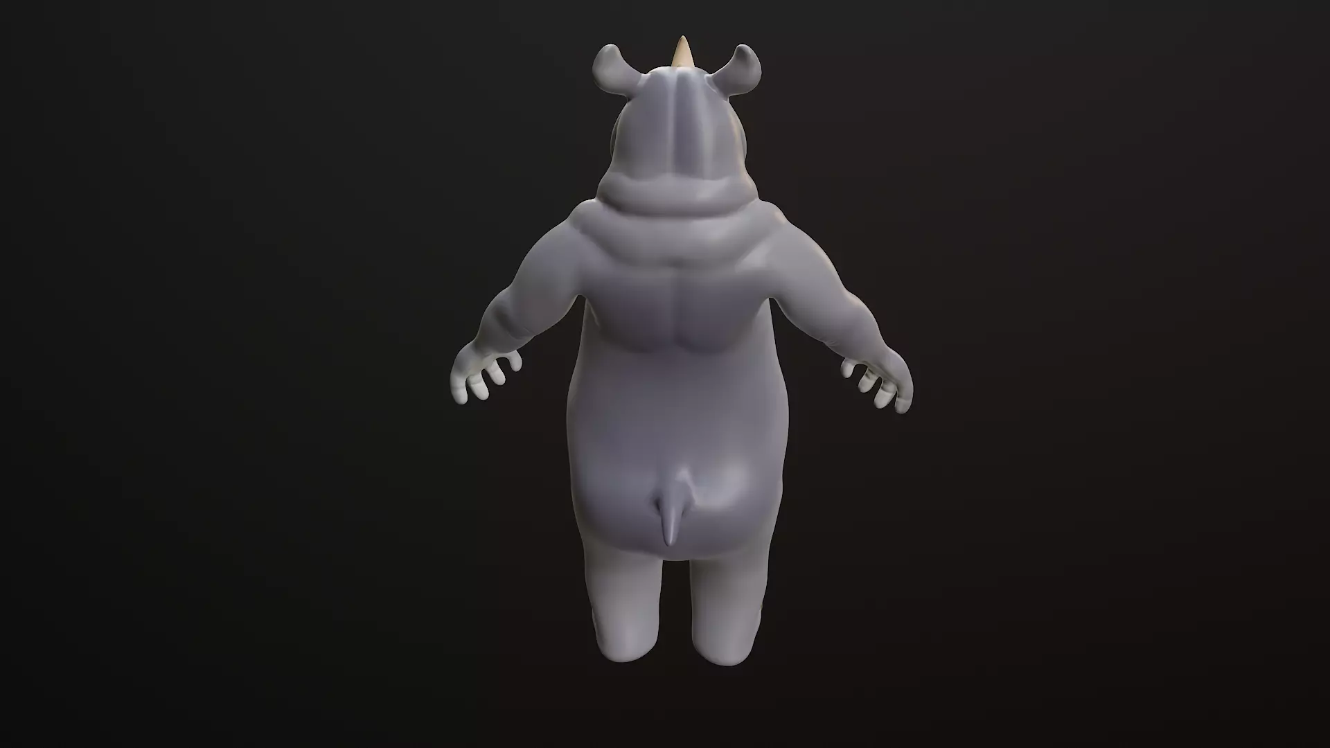 Rhino Cartoon Low-poly 3D model_8