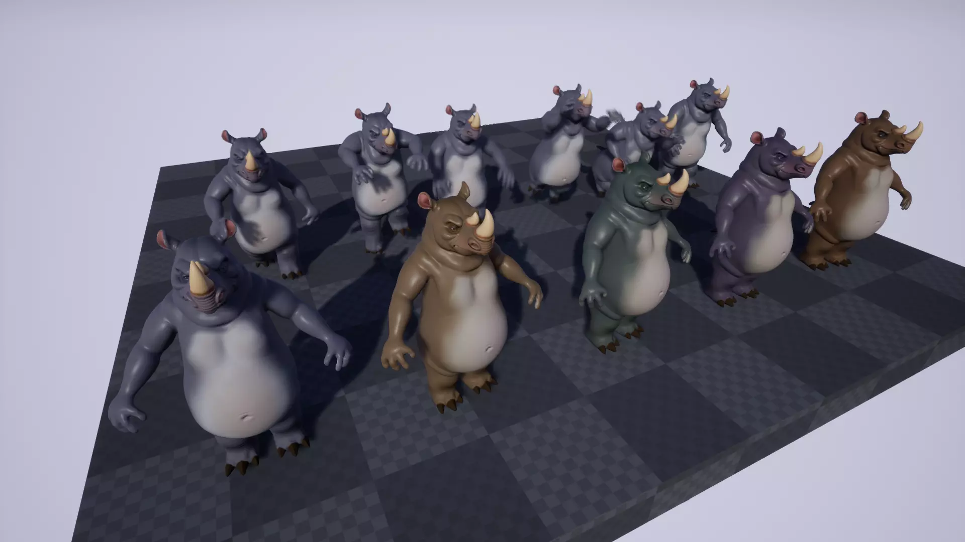 Rhino Cartoon Low-poly 3D model_28