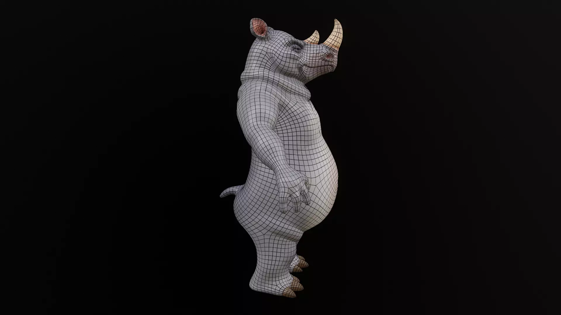 Rhino Cartoon Low-poly 3D model_24