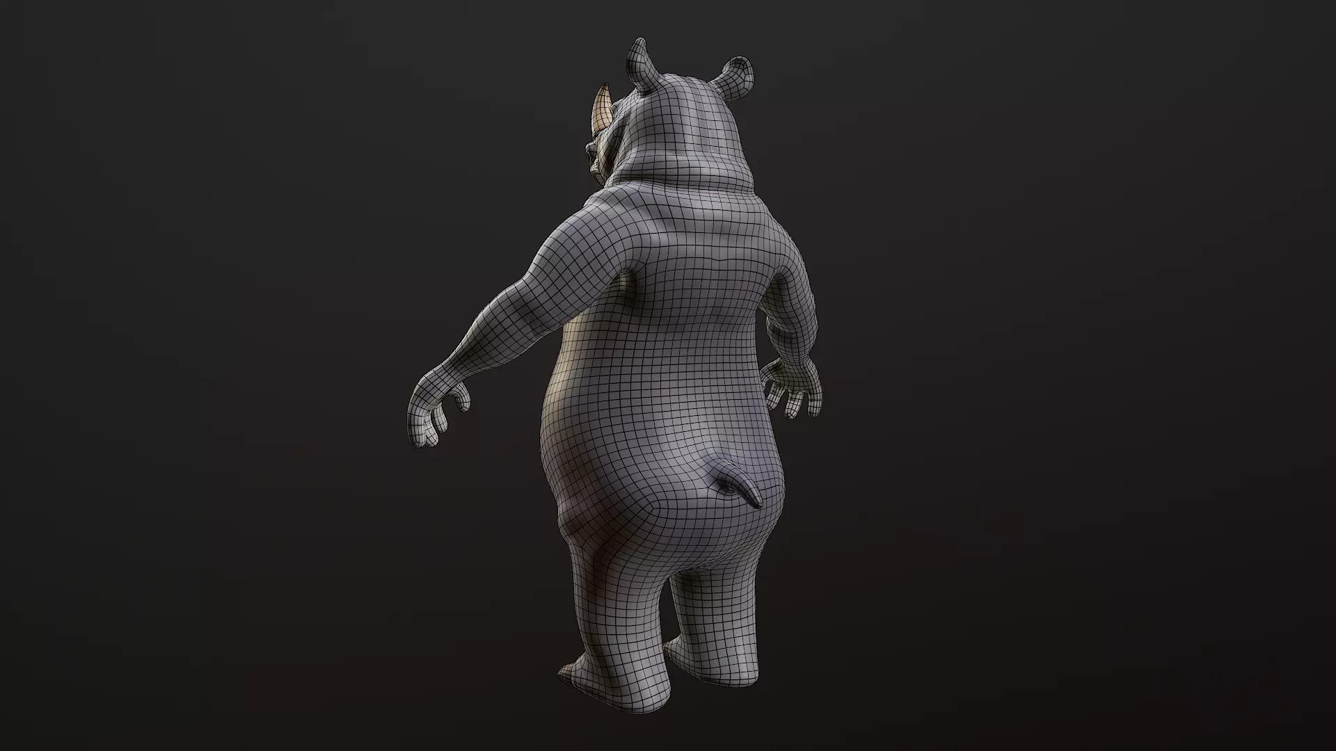Rhino Cartoon Low-poly 3D model_23