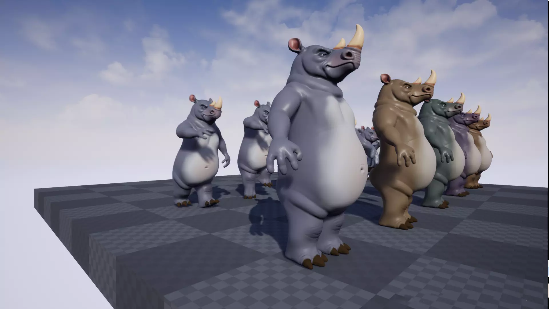 Rhino Cartoon Low-poly 3D model_27