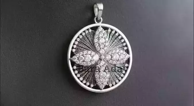 Diamond rose necklace 