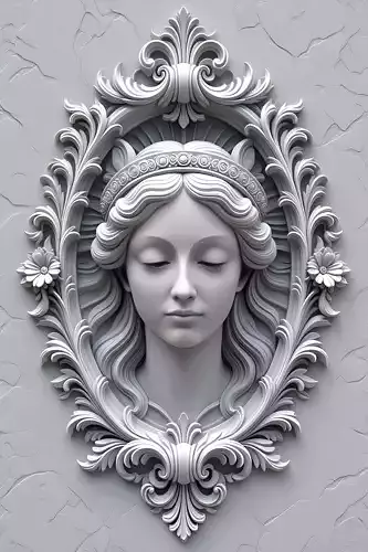 woman figure relief or bas relief for cnc or printable