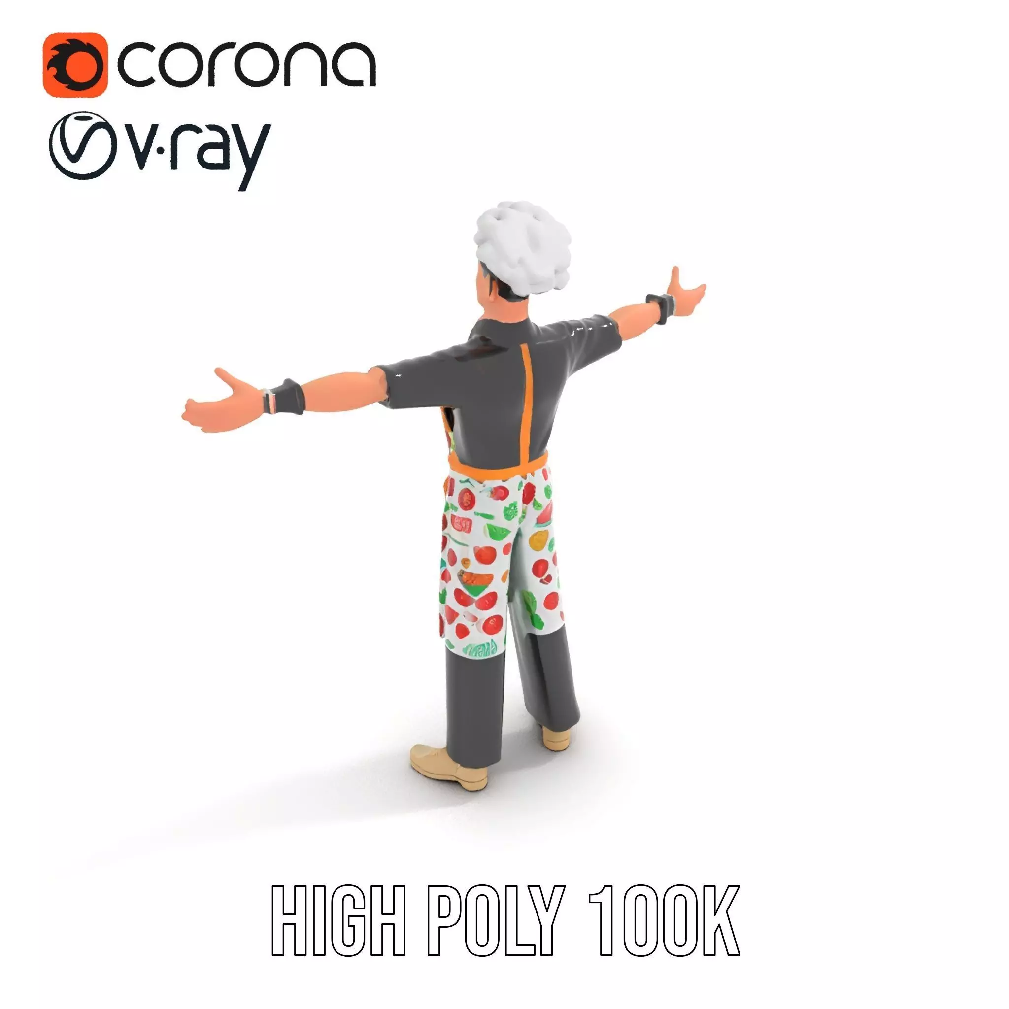 Colorful Chef Character model pack Low-poly 3D model_16