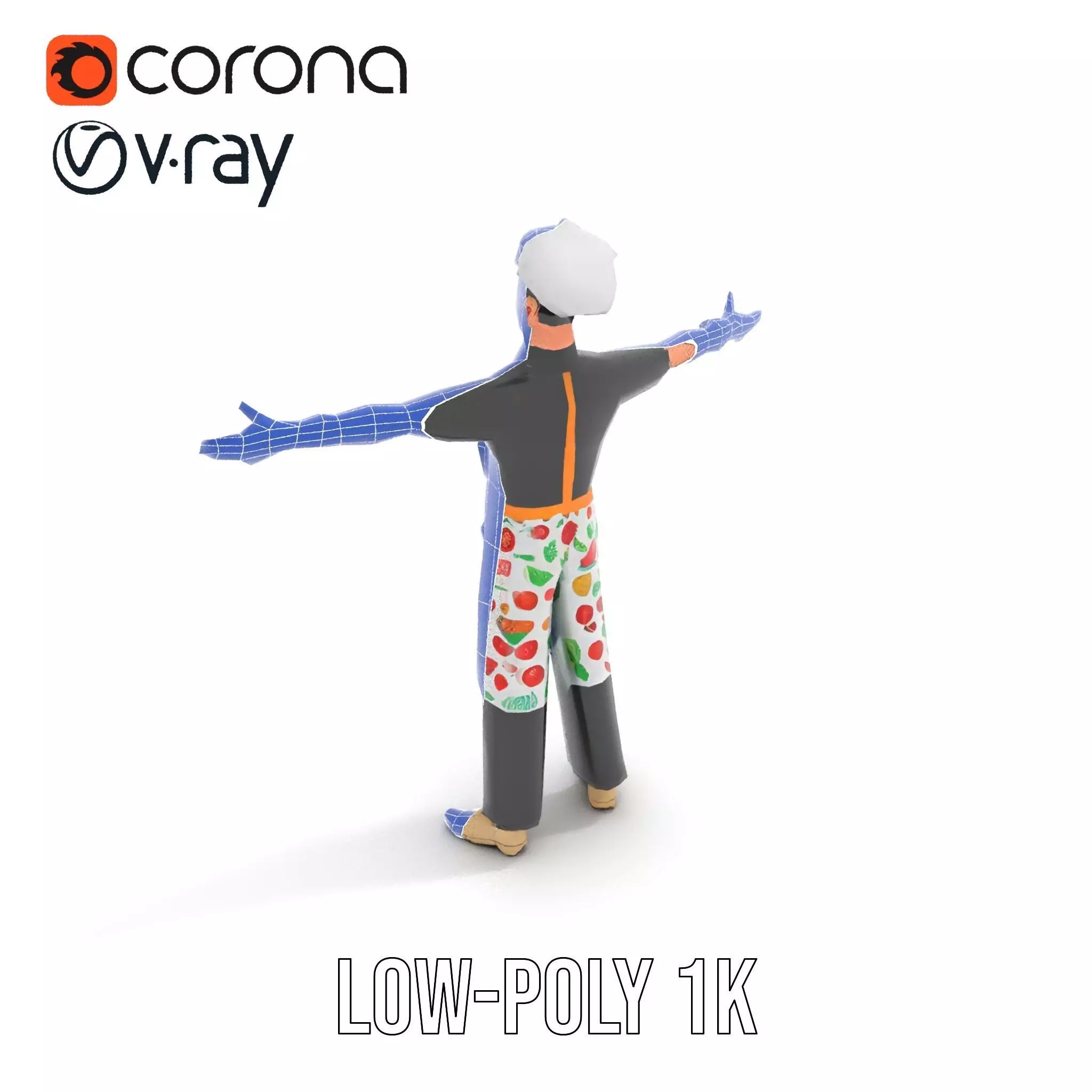Colorful Chef Character model pack Low-poly 3D model_15