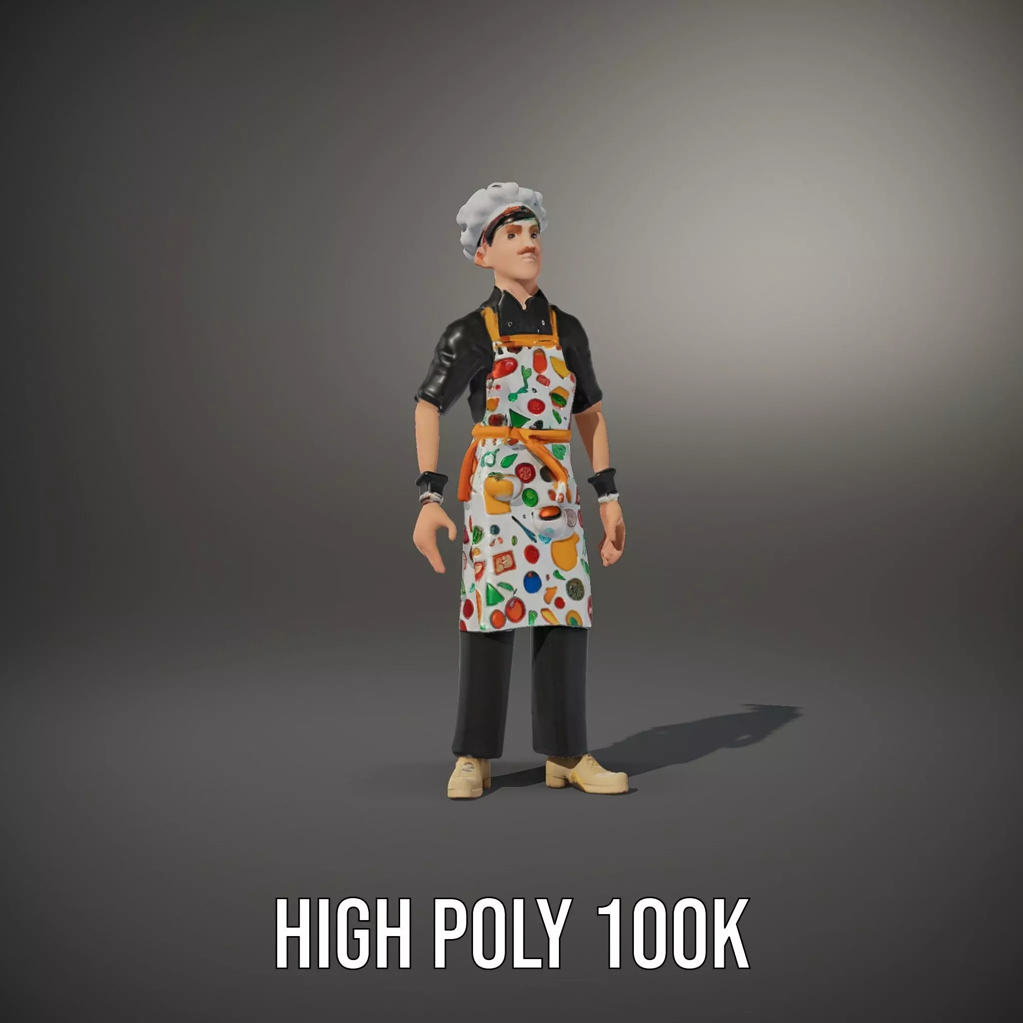 Colorful Chef Character model pack Low-poly 3D model_11
