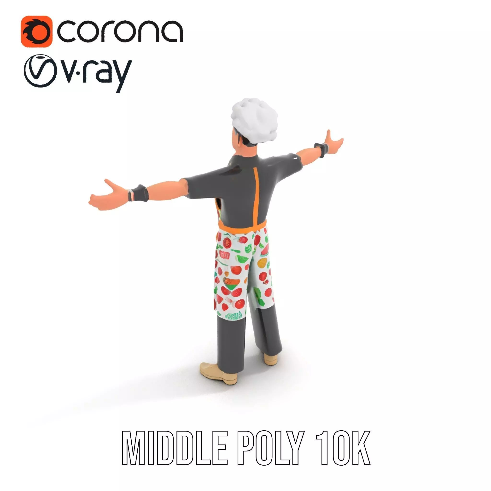 Colorful Chef Character model pack Low-poly 3D model_14