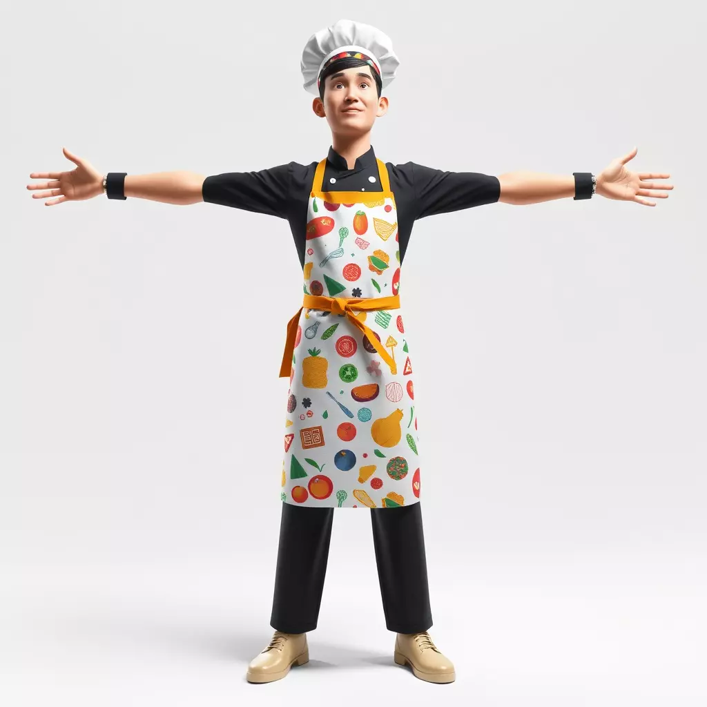 Colorful Chef Character model pack Low-poly 3D model_3