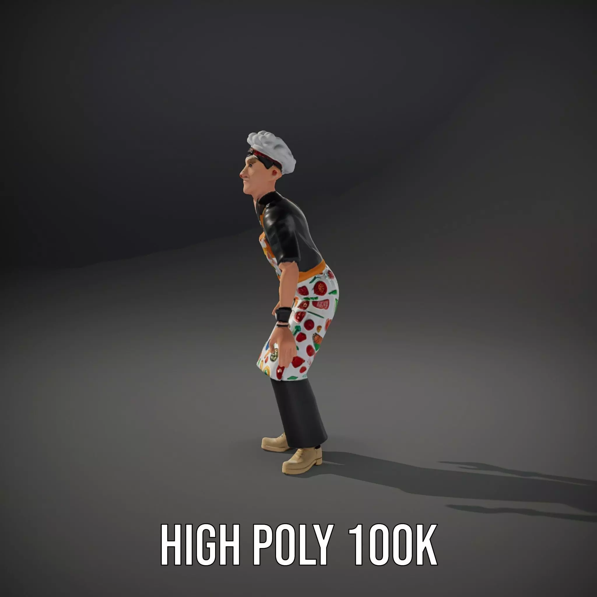 Colorful Chef Character model pack Low-poly 3D model_9