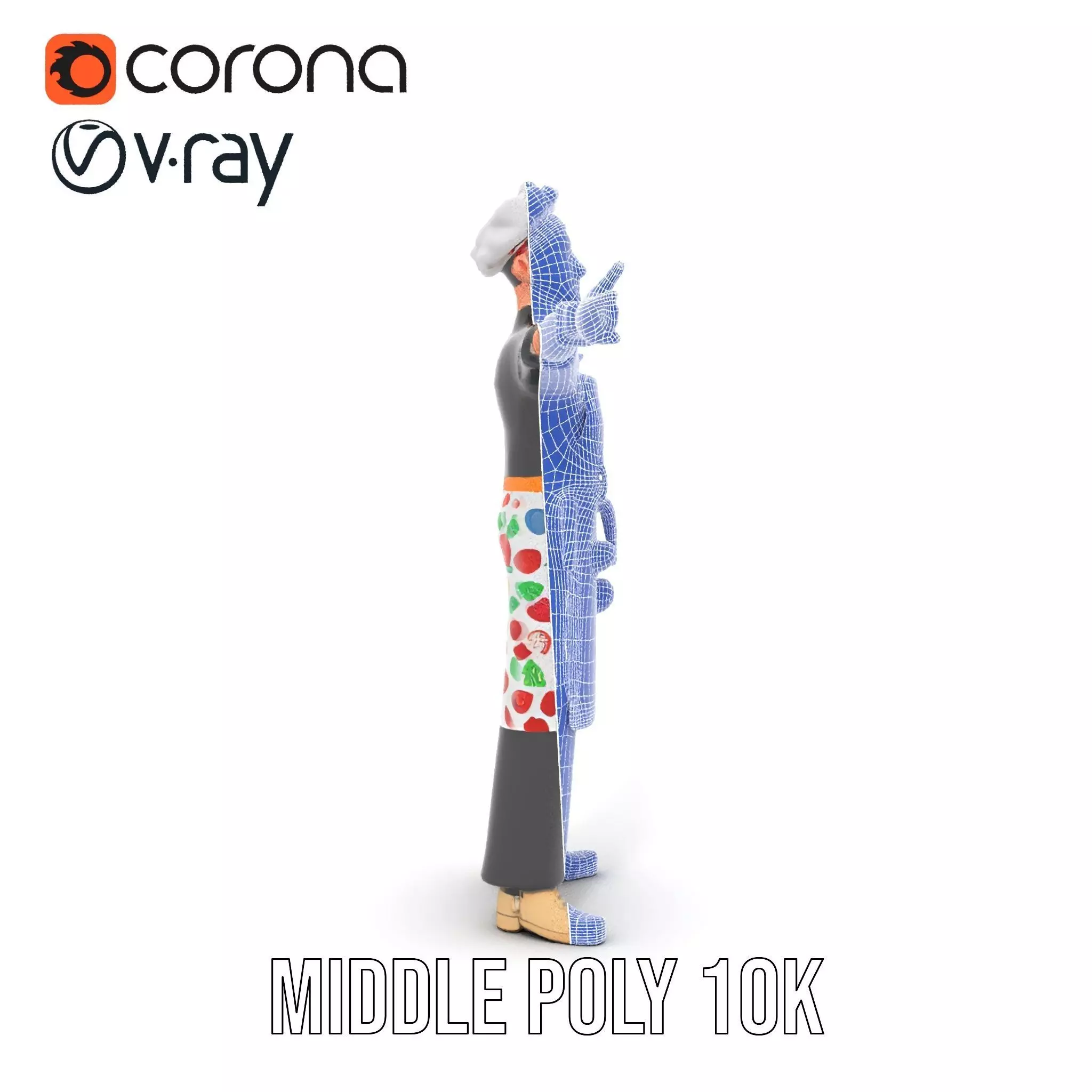 Colorful Chef Character model pack Low-poly 3D model_22