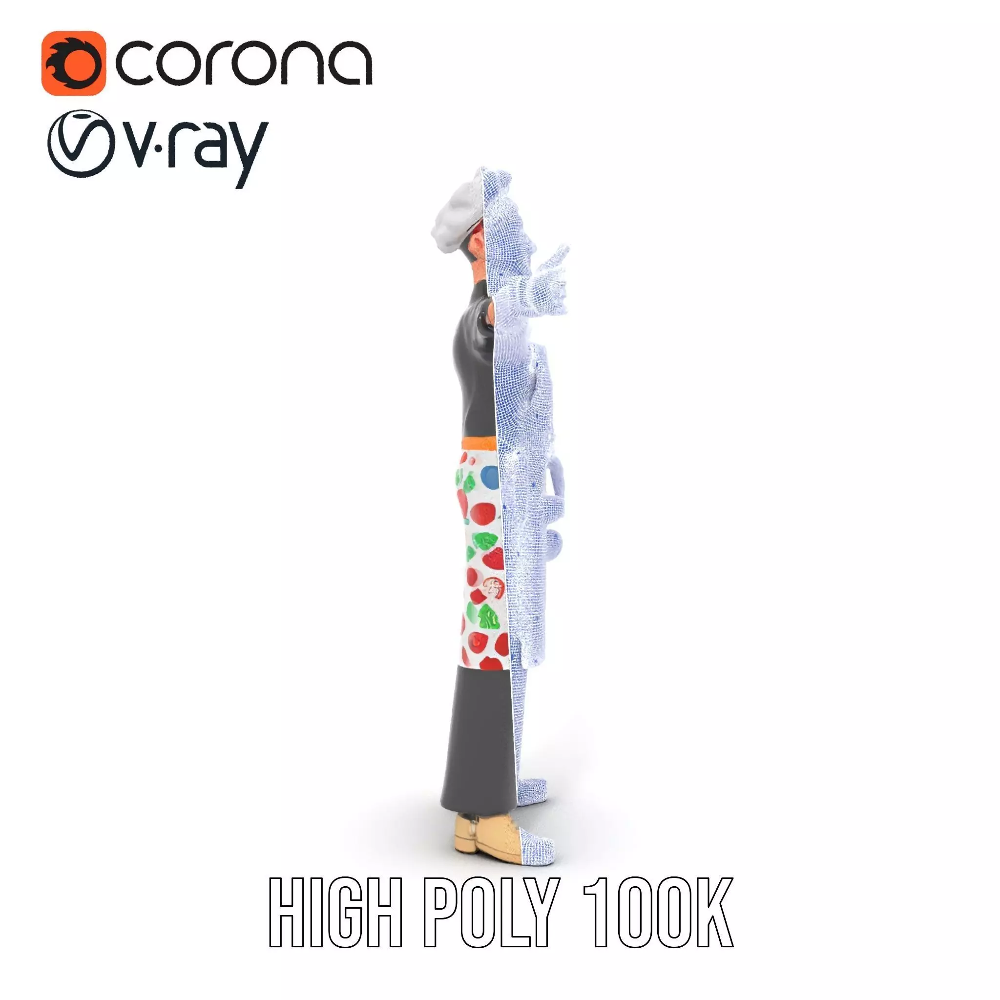 Colorful Chef Character model pack Low-poly 3D model_27