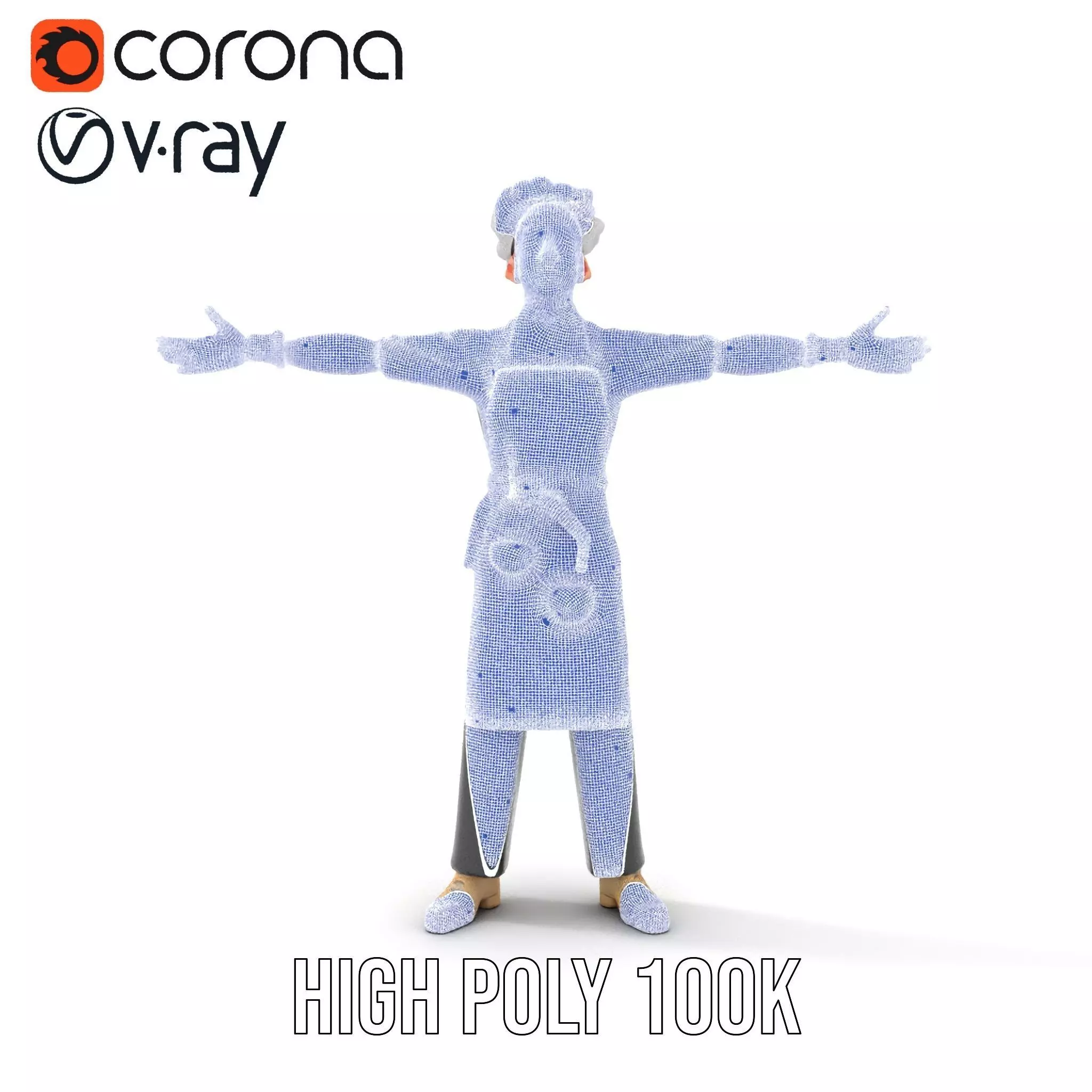 Colorful Chef Character model pack Low-poly 3D model_33