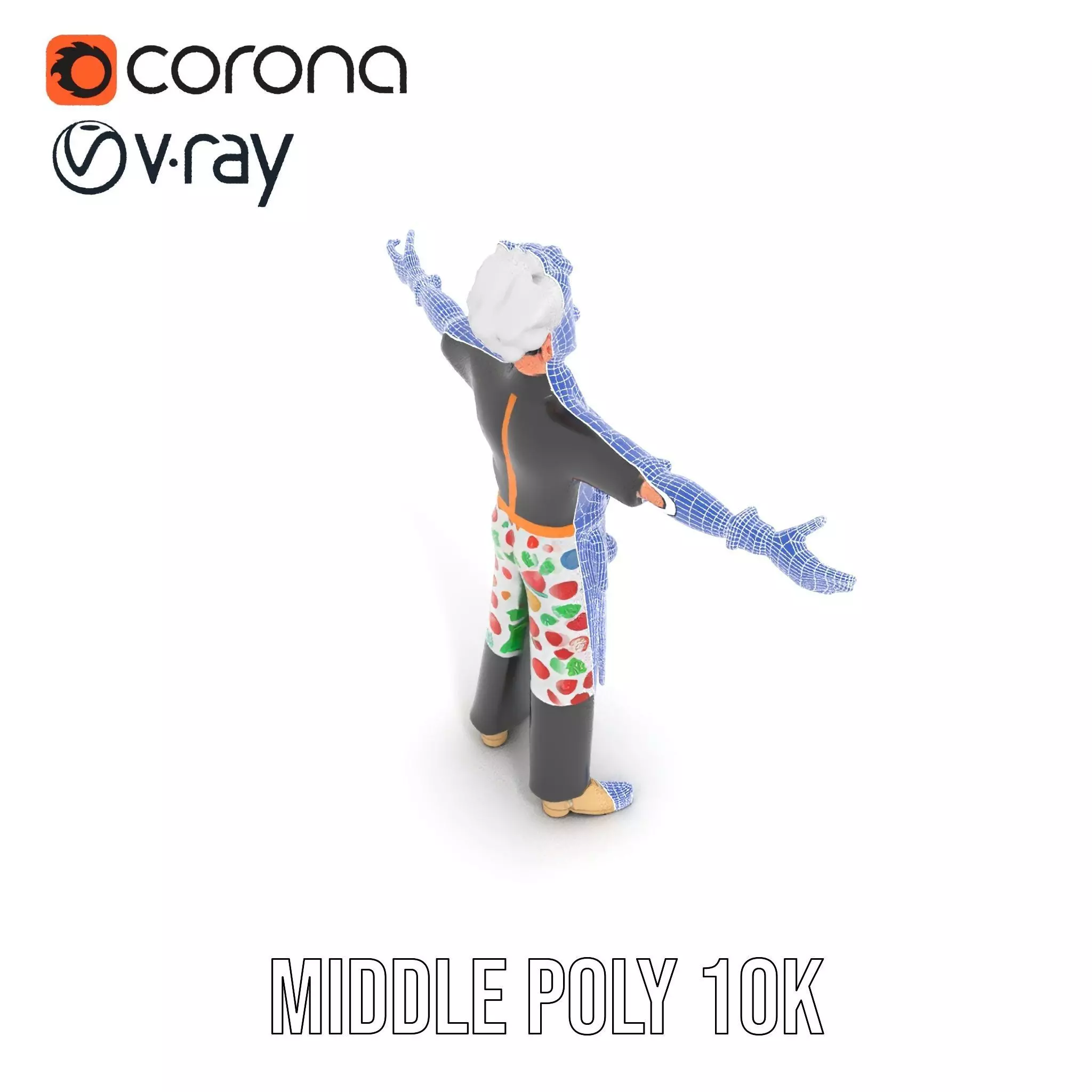 Colorful Chef Character model pack Low-poly 3D model_17