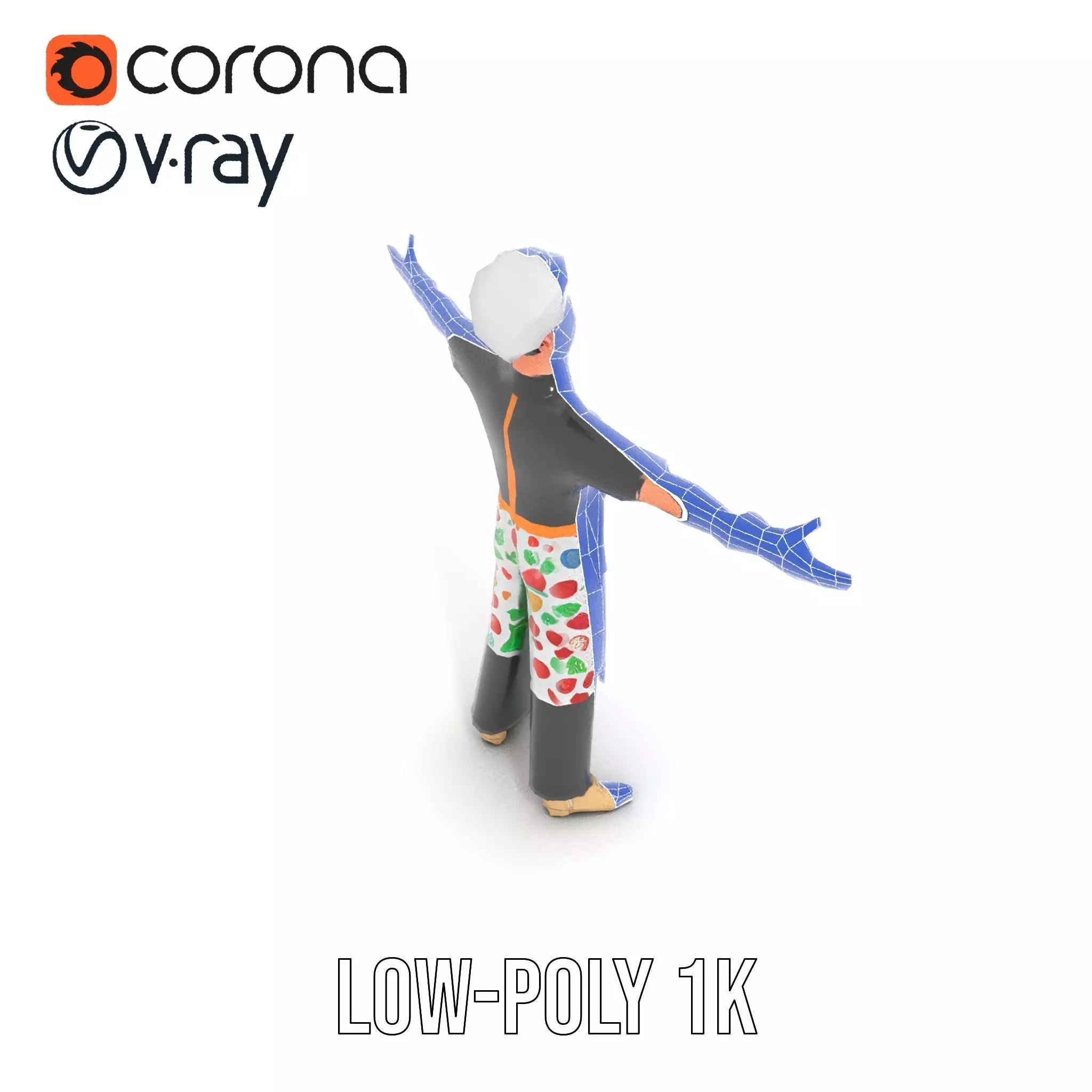 Colorful Chef Character model pack Low-poly 3D model_26