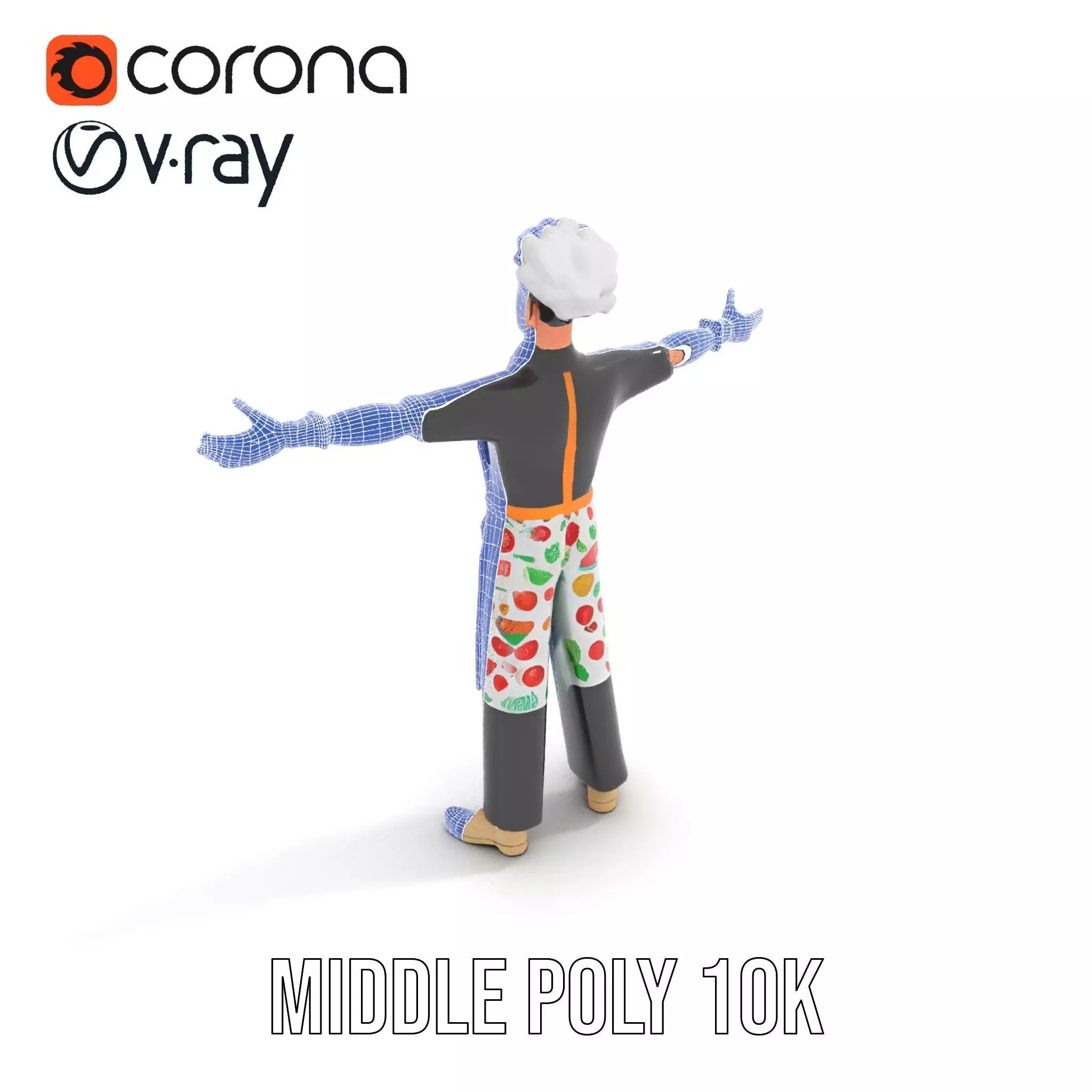 Colorful Chef Character model pack Low-poly 3D model_28