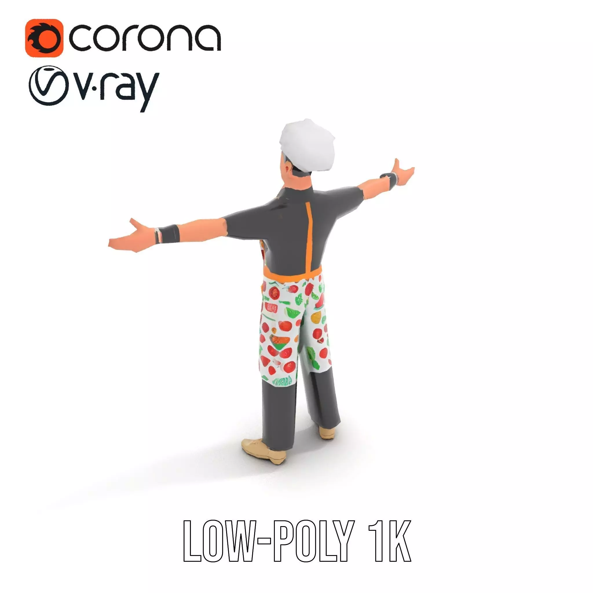 Colorful Chef Character model pack Low-poly 3D model_20