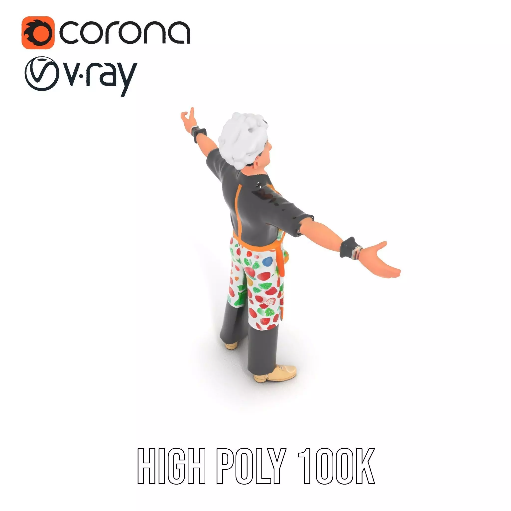 Colorful Chef Character model pack Low-poly 3D model_21