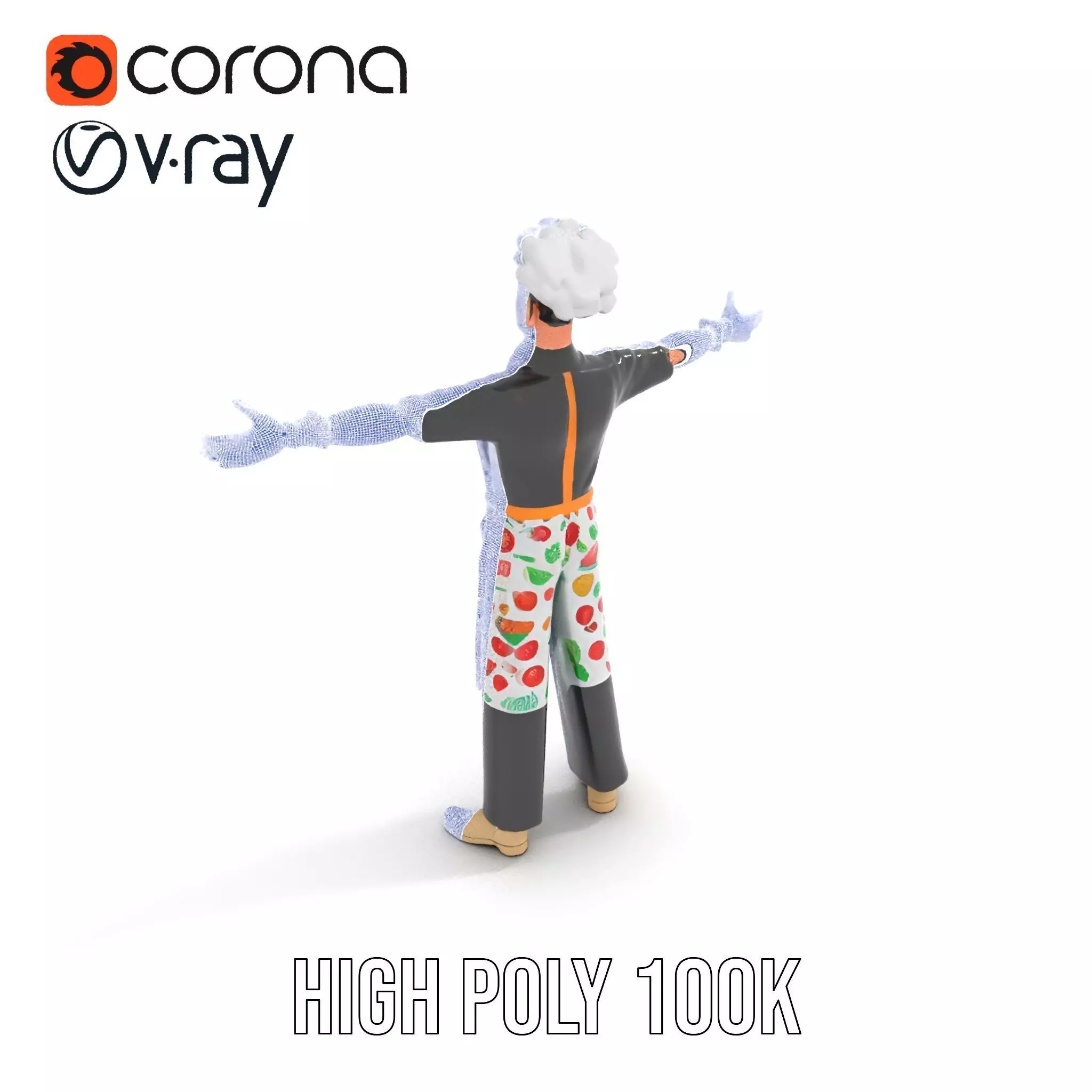 Colorful Chef Character model pack Low-poly 3D model_34