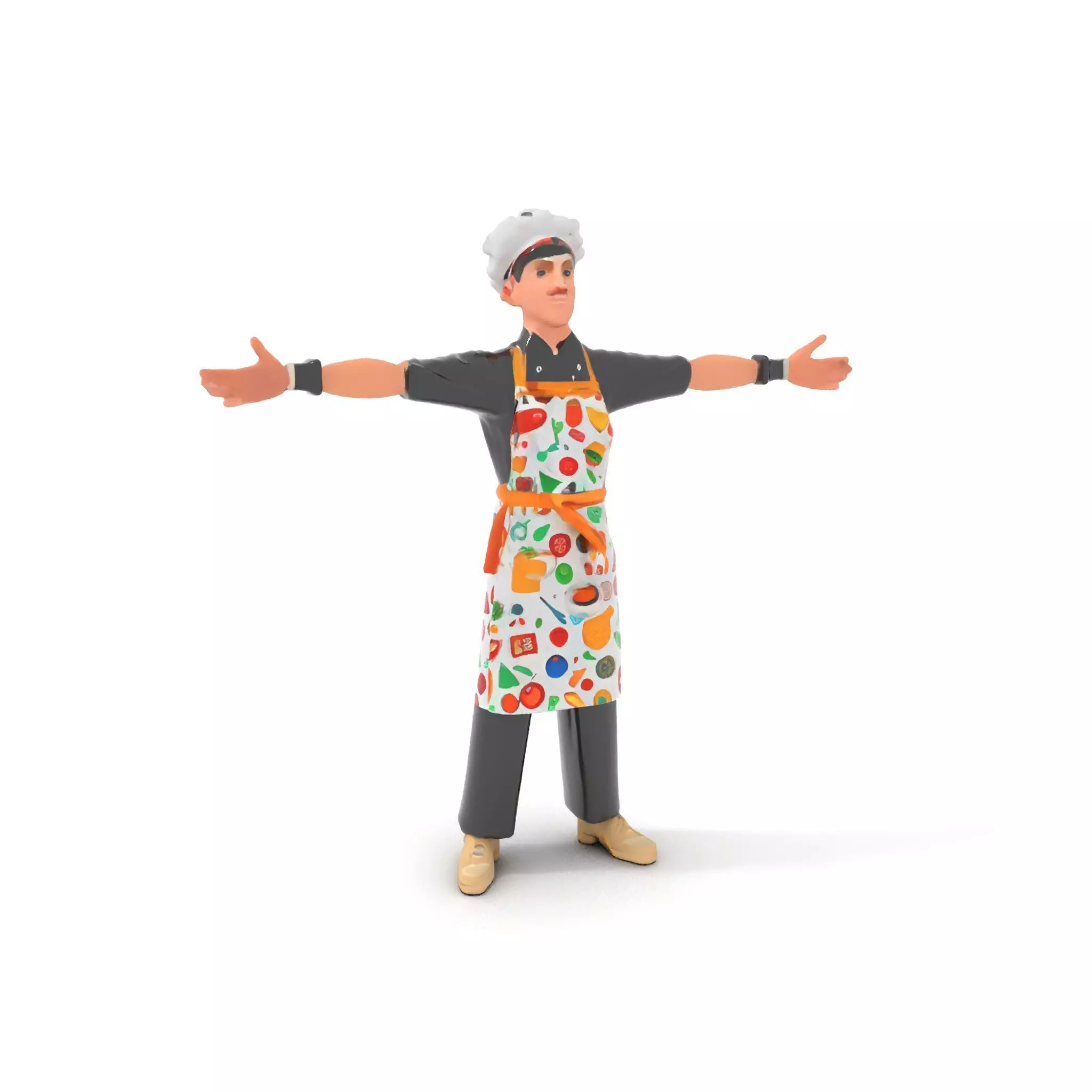 Colorful Chef Character model pack Low-poly 3D model_0