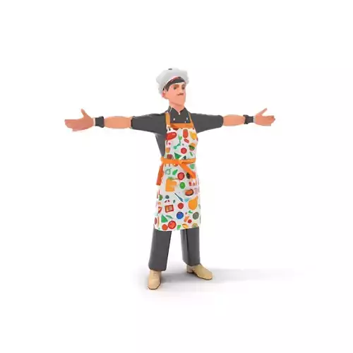 Colorful Chef Character model pack Low-poly 3D model