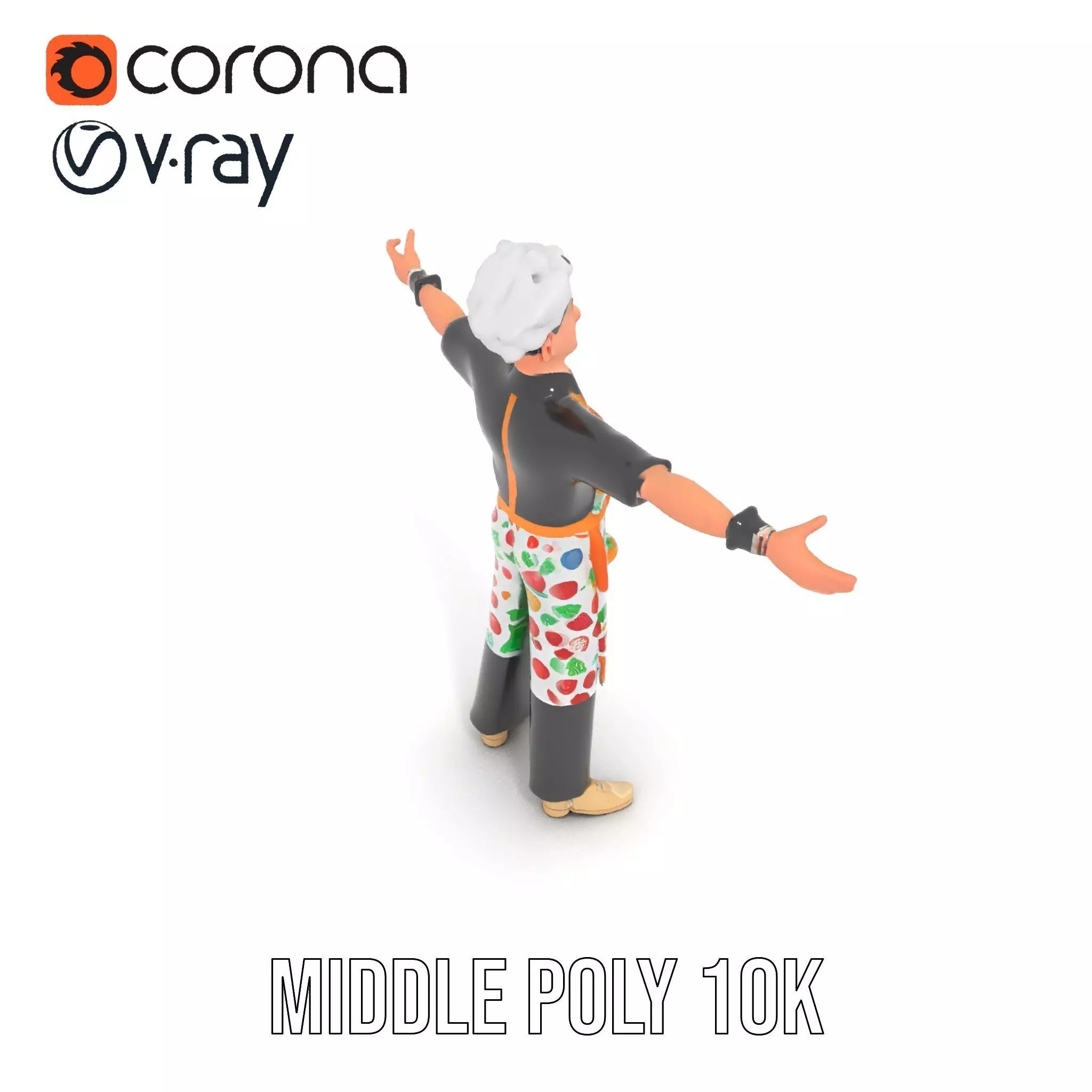 Colorful Chef Character model pack Low-poly 3D model_6