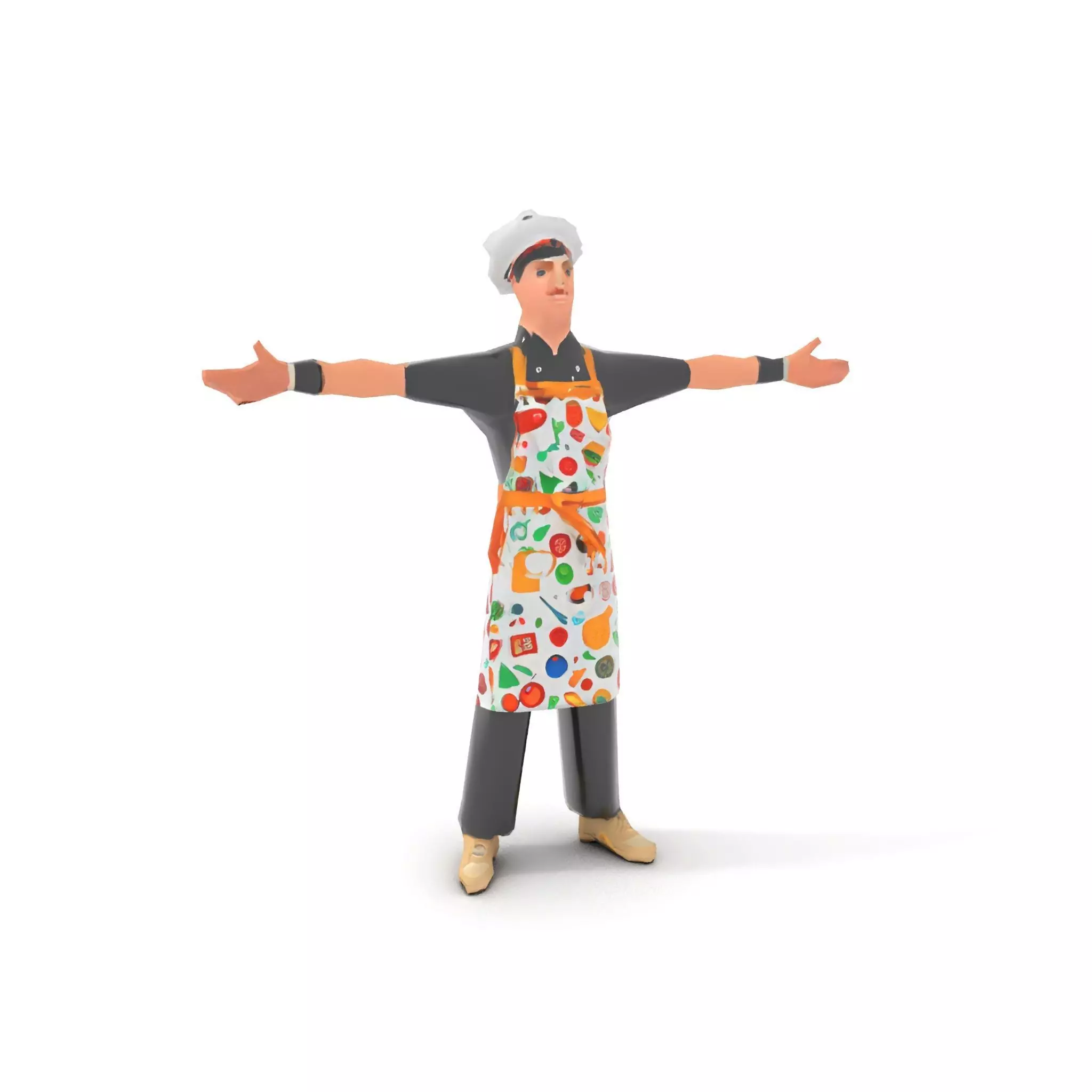 Colorful Chef Character model pack Low-poly 3D model_8