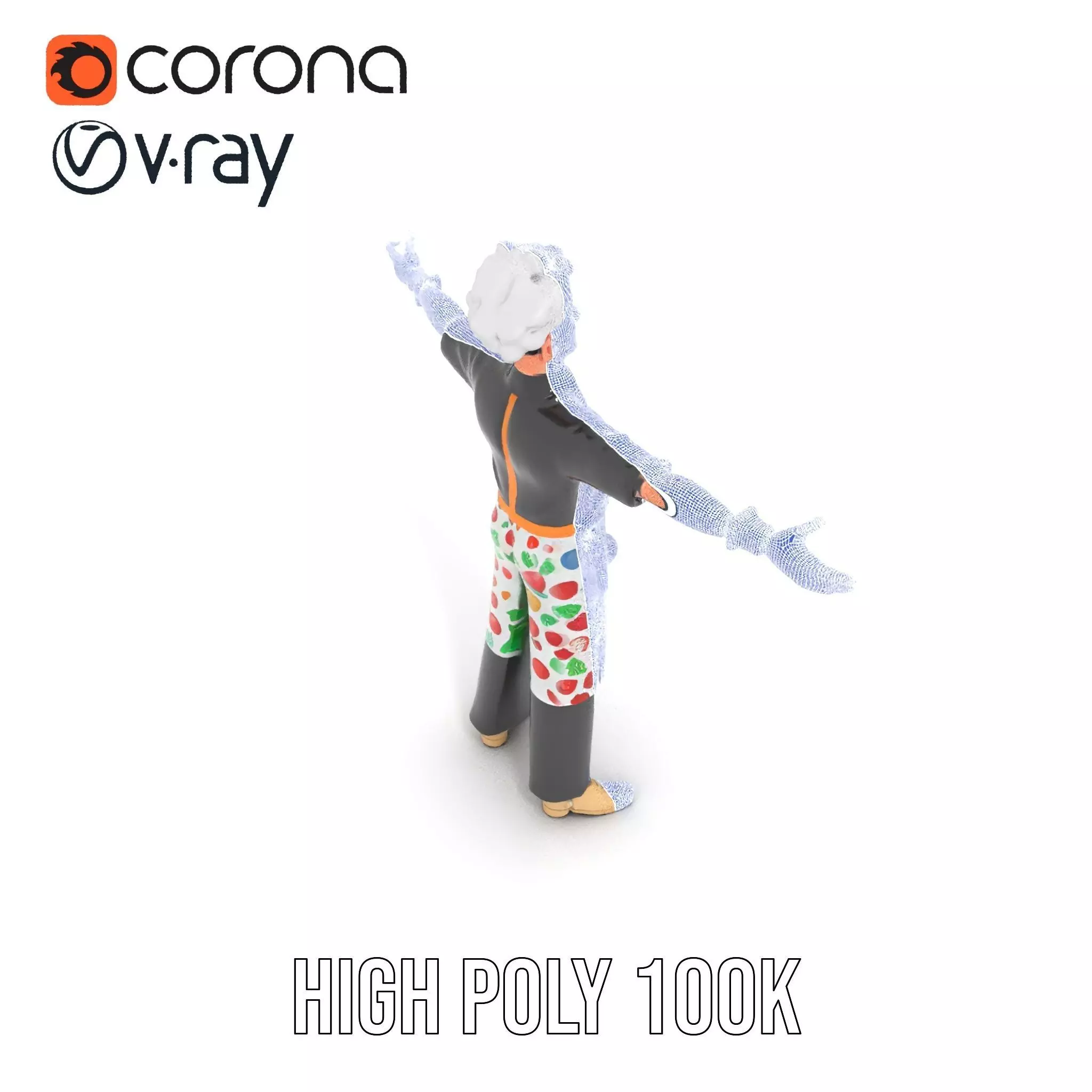 Colorful Chef Character model pack Low-poly 3D model_35