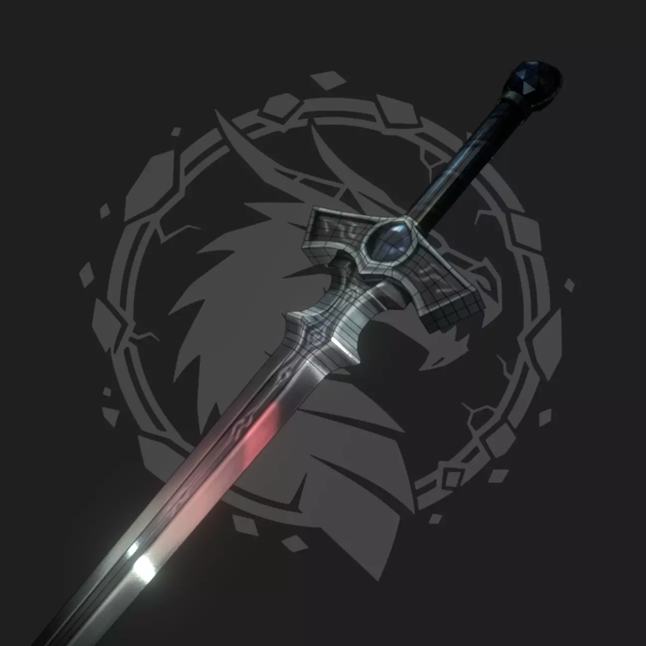 Shadow Blade Low-poly 3D model_1