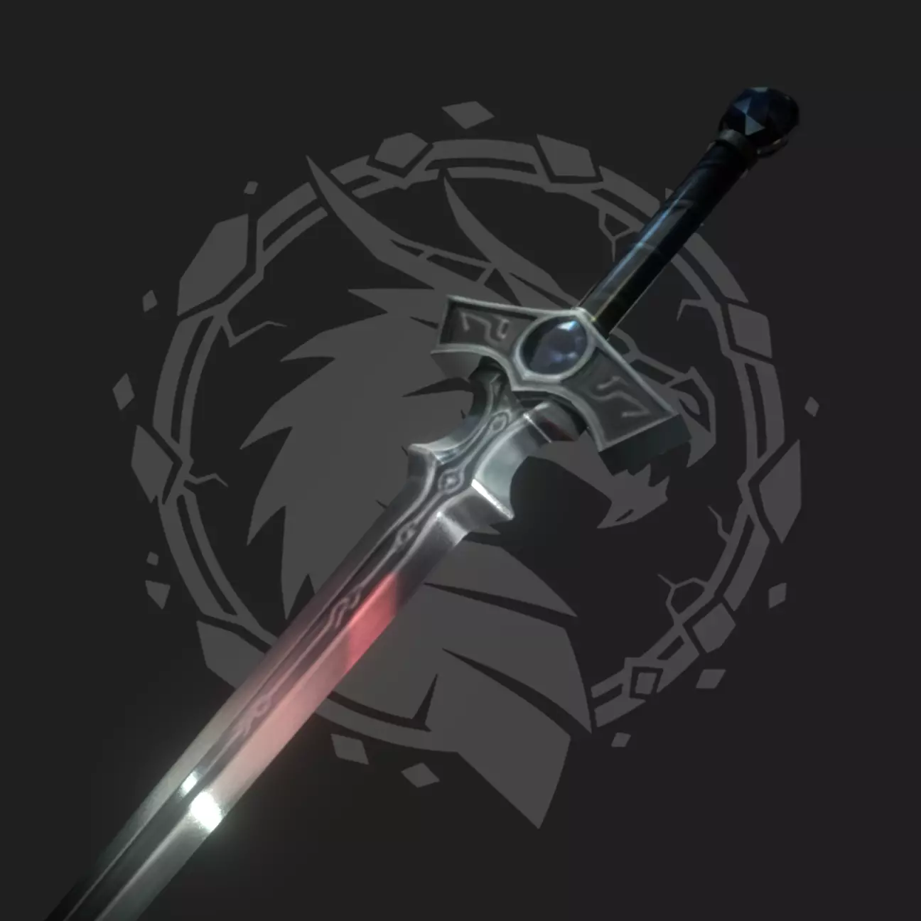 Shadow Blade Low-poly 3D model_0