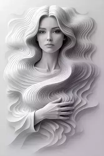 woman figure relief or bas relief for cnc or printable