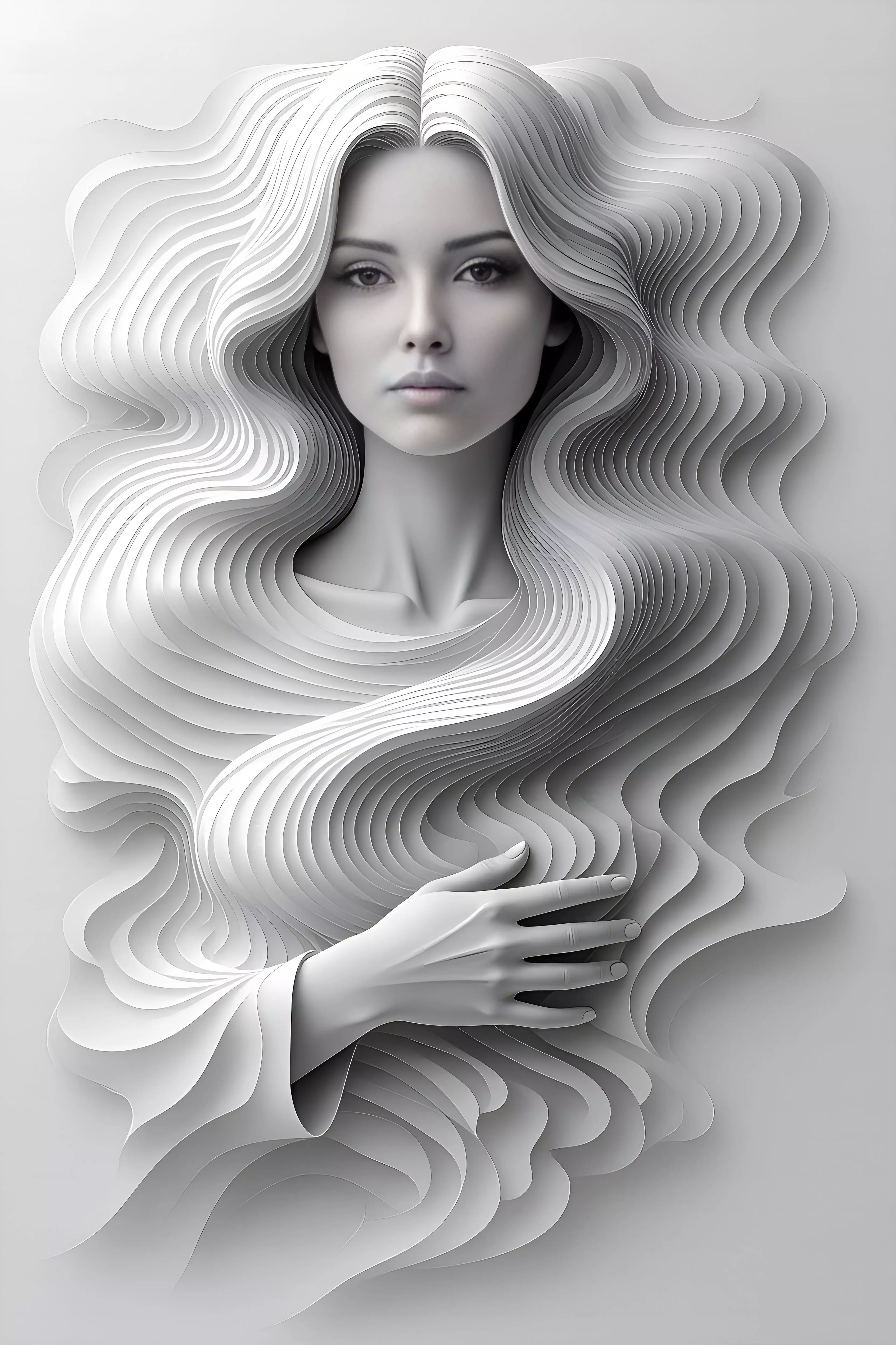 woman figure relief or bas relief for cnc or printable 3D print model