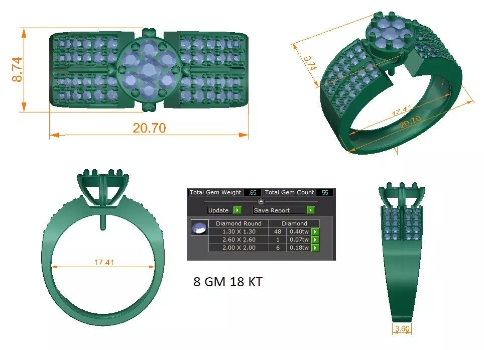 Women Ring  Render 3dm STL OBJ FBX Details 3D print model_1