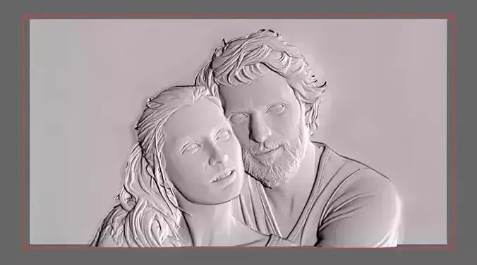 woman figure bas relief for cnc or pritable