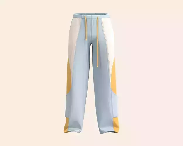 Mens jogger with color block and patch pockets