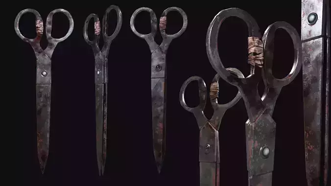 Rusty Bloody Vintage Scissors 