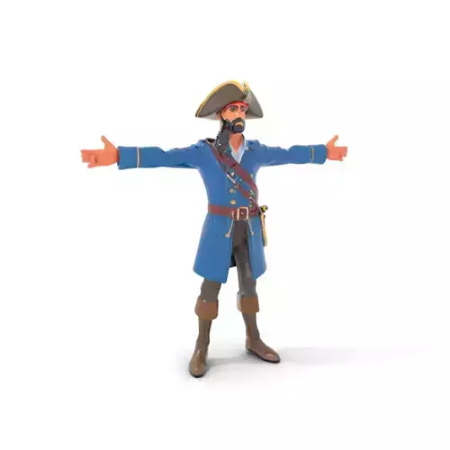 Distinctive Pirate Captain model pack Low-poly 3D model