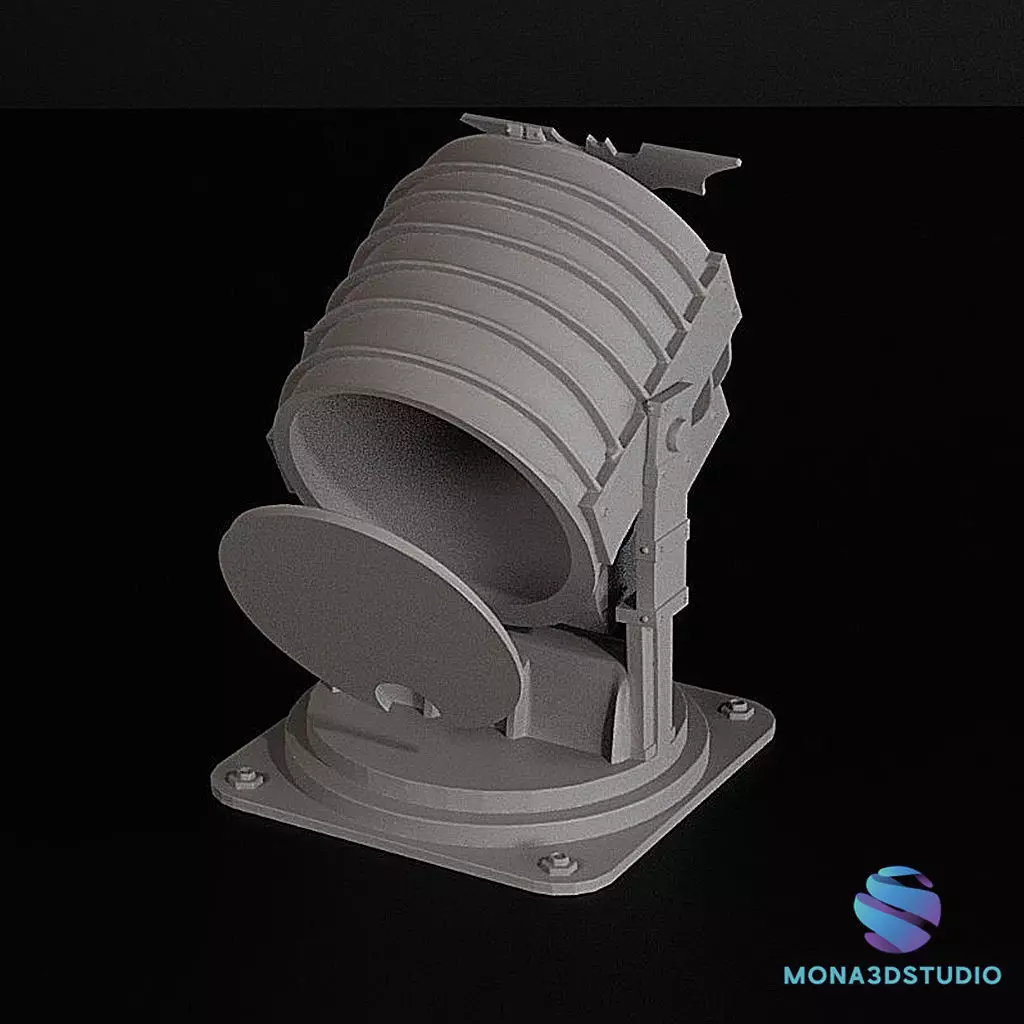 Bat-Signal Projector 3D Model  3 Parts   Pre-supported 3D print model_4