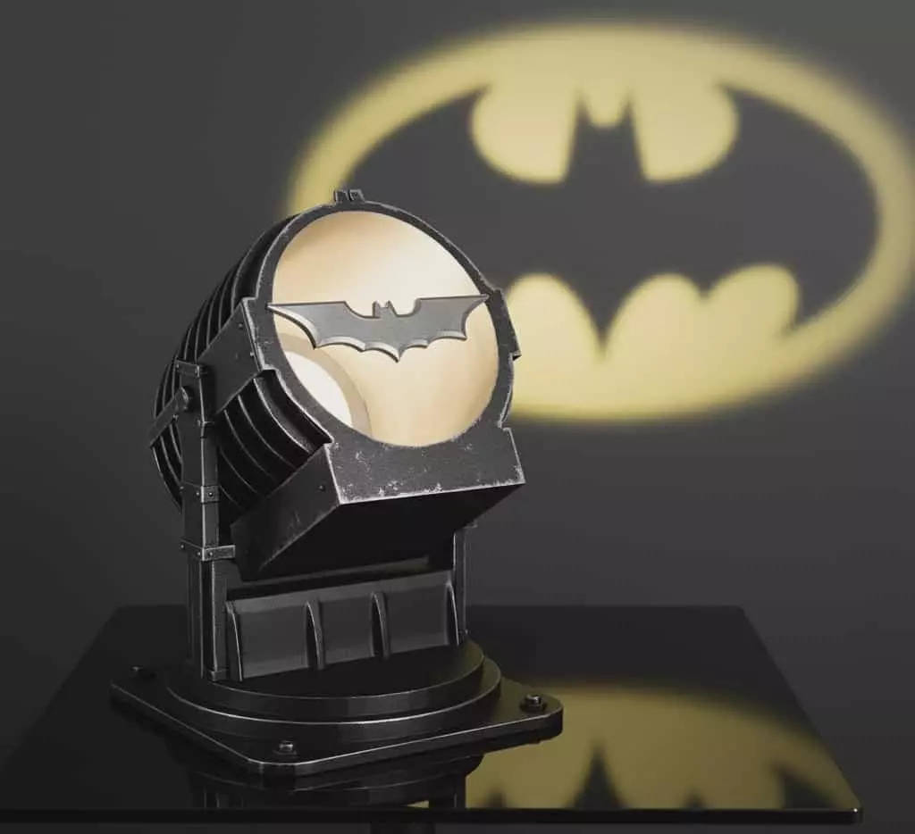 Bat-Signal Projector 3D Model  3 Parts   Pre-supported 3D print model_0