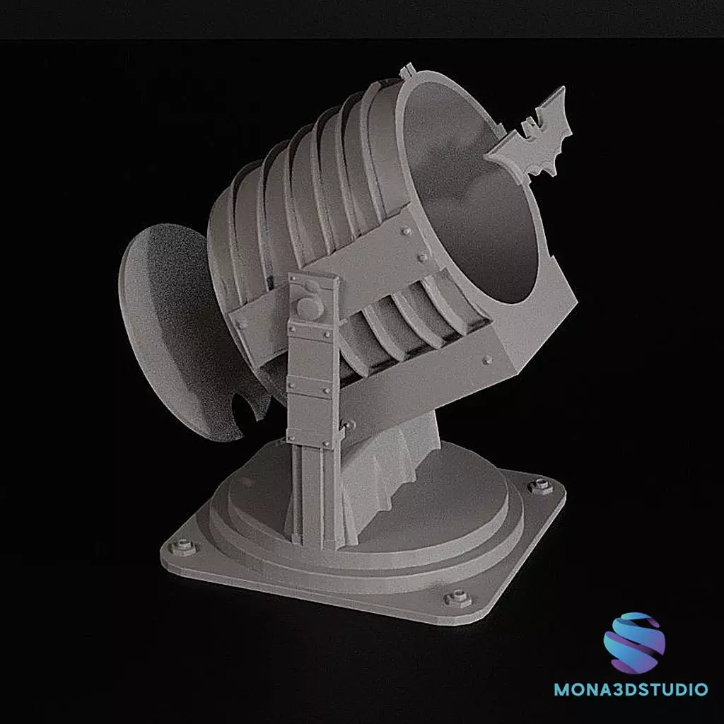 Bat-Signal Projector 3D Model  3 Parts   Pre-supported 3D print model_3