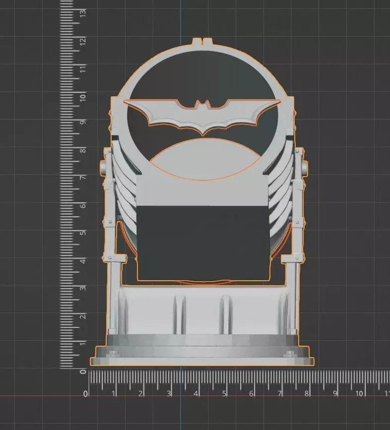 Bat-Signal Projector 3D Model  3 Parts   Pre-supported 3D print model_5