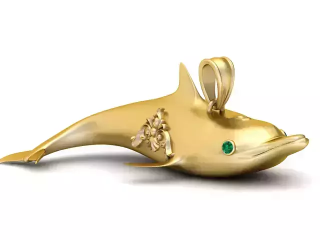 Dolphin Elegance Pendant 3D Printable Model