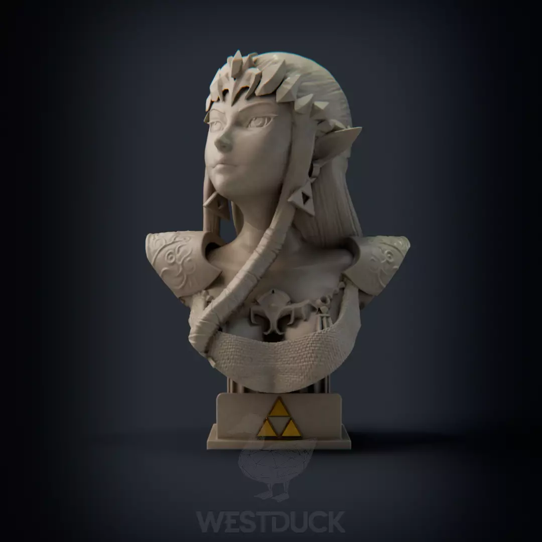 Princess Zelda - LOZ Twilight Princess bust 3D print model_0
