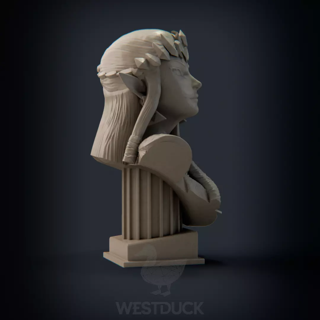 Princess Zelda - LOZ Twilight Princess bust 3D print model_3