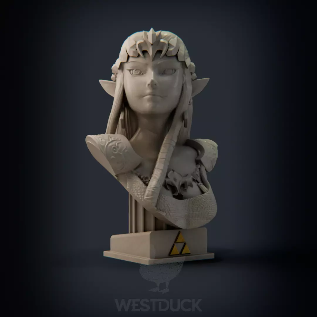 Princess Zelda - LOZ Twilight Princess bust 3D print model_1