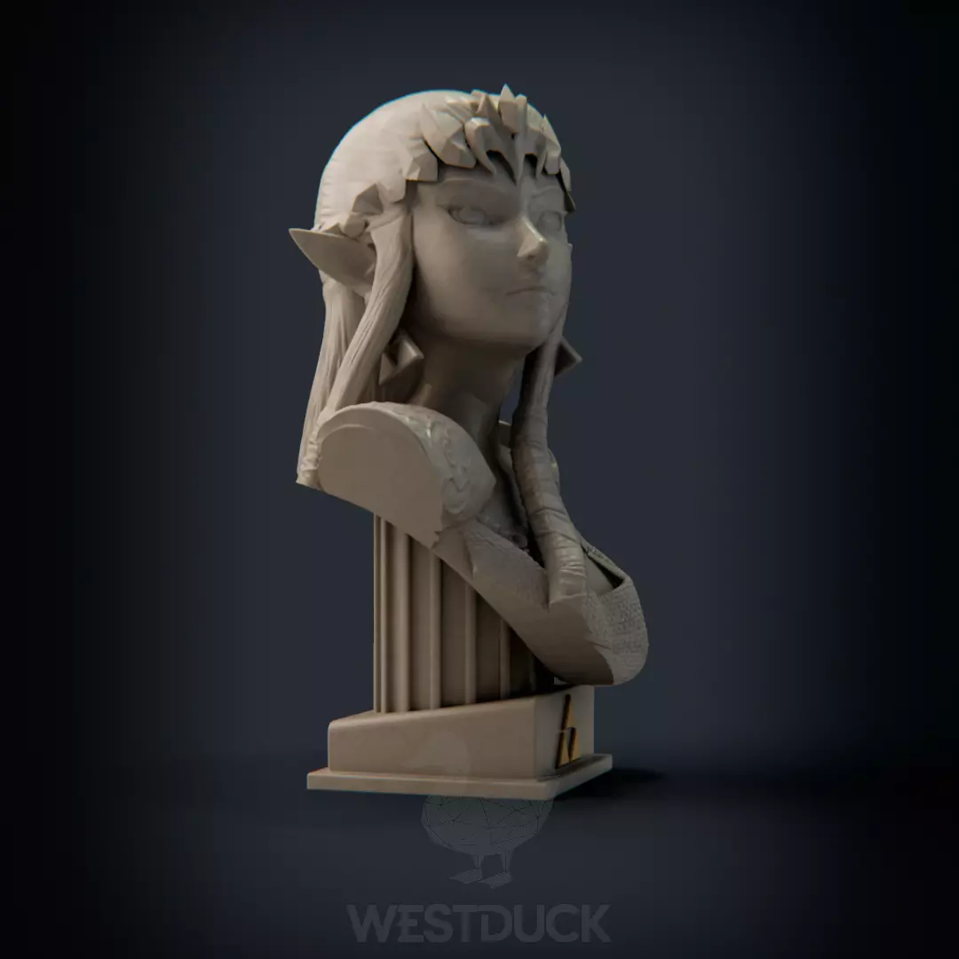 Princess Zelda - LOZ Twilight Princess bust 3D print model_2