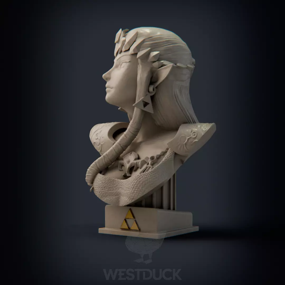Princess Zelda - LOZ Twilight Princess bust 3D print model_9