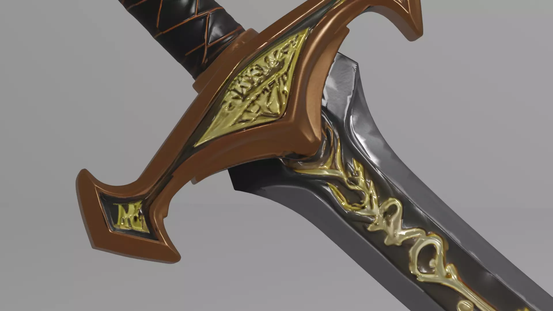 Fantasy Sword 3D Model Game Ready GLB PBR Weapon 3D model_3